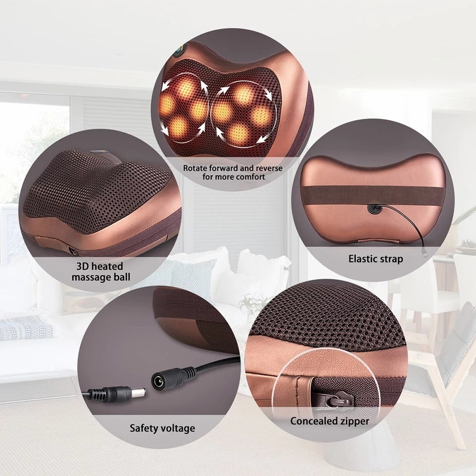 Masajeador Eléctrico cuello Cojín Lumbar Pro